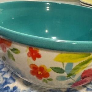 The Pioneer Woman Floral Bowl - Teal and Multicolor